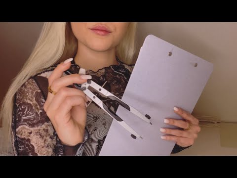 ASMR - Measuring You 🗒 📏- Soft/Unintelligible Whispers, Writing Sounds, Personal Attention