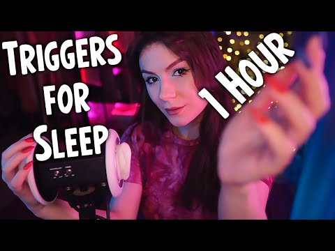 ASMR 1 Hour of Triggers for Sleep 💎 Ear Massage, Brushing, Scratching, Plucking, Hand Sounds and ...