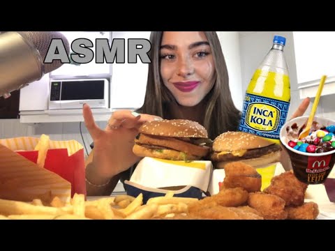 ASMR en español - comiendo mcdonalds (eating sounds) 🍔🍟🍗🍦