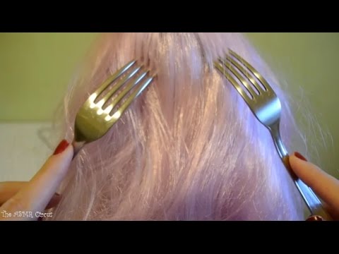 ASMR Forks Scalp Scratching & Hair Play . Whispering