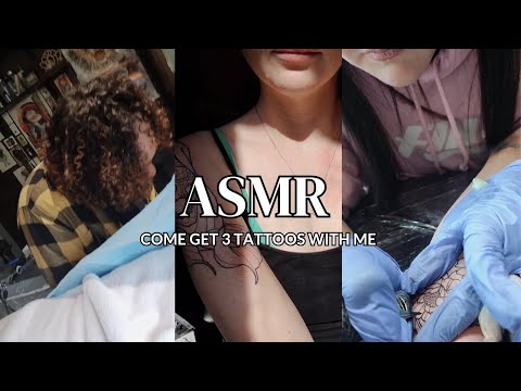 ASMR | Come Get Tattooed With Me (grwm, clicky whispers, vlog style, tattoo clips) ❤️