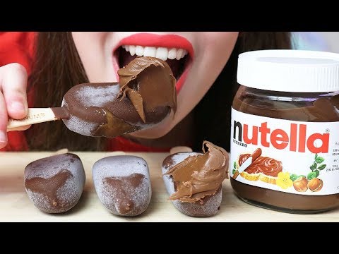 ASMR NUTELLA DIPPED MAGNUM DOUBLE CHOCOLATE ICE CREAM BARS (CRUNCHY Eating Sounds) No Talking