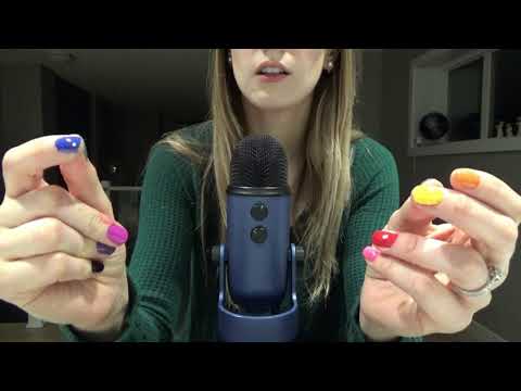 ASMR finger snapping with rainbow nails