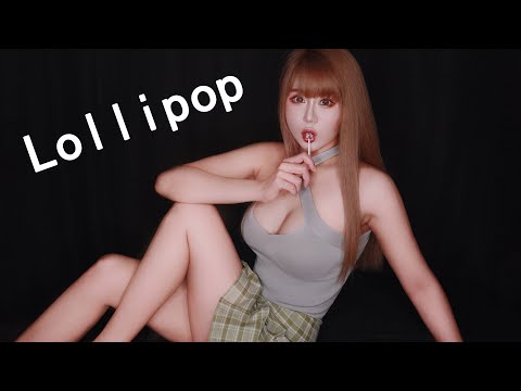 ASMR Hot Girl Mouth Sounds & Lollipop Candy Eating