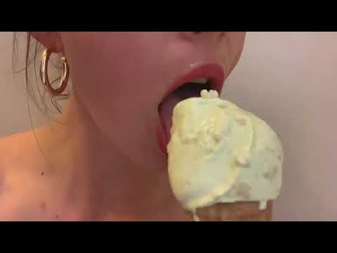 ASMR Food Porn-How to Eat Vanilla Ice Cream