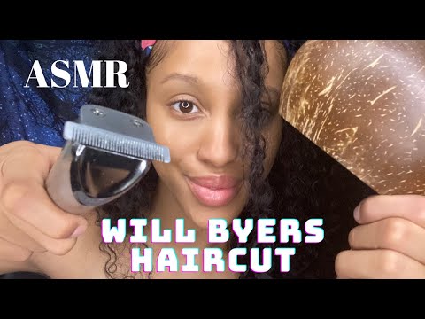 ASMR HAIRCUT💈Will Byers Hair Cut 💇🏽 Up Close Personal Attention and Scissor Sounds