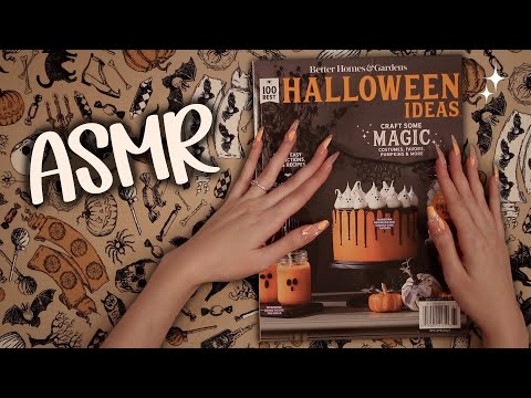 ASMR Halloween Magazine Flip Through 🎃 (soft spoken + paper sounds)