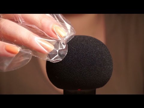 ASMR. Touching the Microphone with Crinkly Plastic Gloves