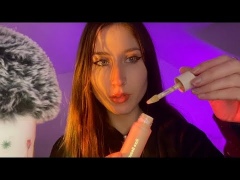 asmr | doing a full glam makeup look on you | with mouth sounds✨