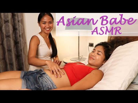 Asian Babe ASMR | Sister Pampering Before Bed!! 💆‍♀️(Soft Belly, Legs, Face, & Neck Rubbing)