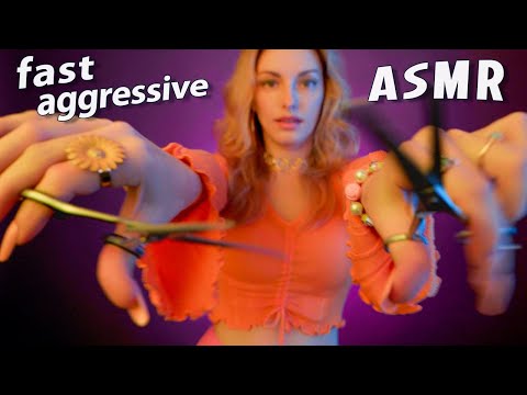 ASMR Fast Aggressive Haircut Triggers Brushing, Scissors, Spraying and more ASMR