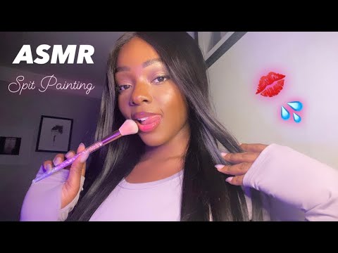 ASMR | Spit Painting You 💦🤍 Up Close (Lots Of Mouth Sounds)