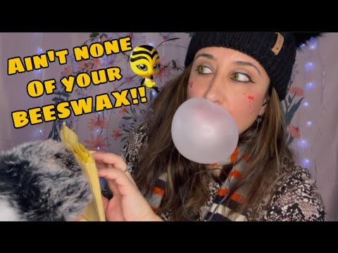 MIND MELTING|| ASMR GUM BLOWING CHEWING & STICKY BEESWAX PAPER