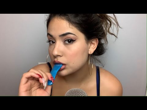 ASMR| Eating Air Heads (chewing, whispers, tingles)