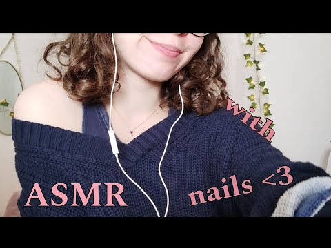 ASMR with nails 🩷 • fast and aggressive random triggers • soft spoken ✨🌛
