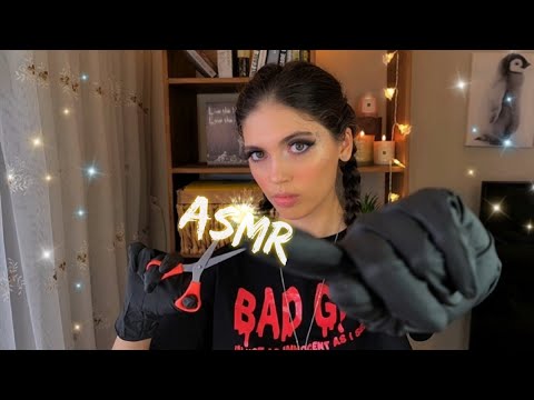 ASMR | LATEX GLOVES 🧤 PLUCKING & CUTTING your BAD ENERGY away  ✂️ soft spoken to sleep fast.