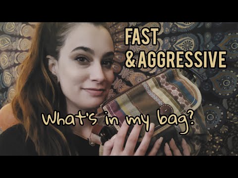 Fast Aggressive ASMR "What's in My Bag?" | Fabric Scratching, Hand Sounds, Tapping