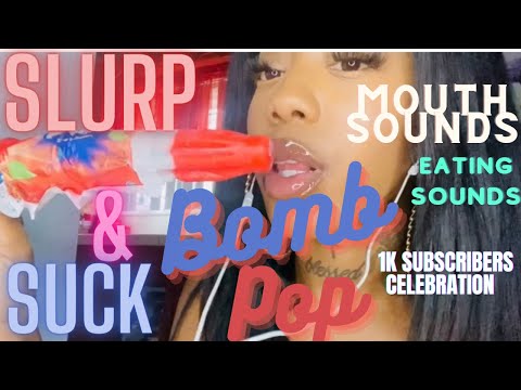 ASMR - eating sounds & sucking a popsicle + mouth sounds DROOL & SLURP For RELAX [[MUST WATCH]]