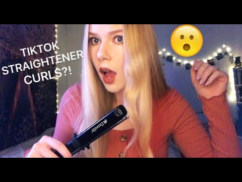 TikTok Trend: Curling My Hair With A Straightener! *ASMR Voiceover w/ Personal Attention*