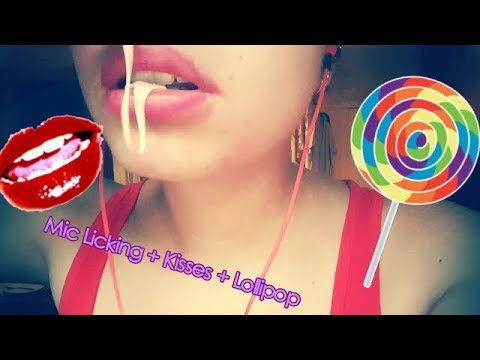 ASMR Mic Licking + Lollipop + Kisses + More