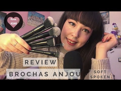 [Rena] ASMR Español - Review brochas Anjou (Soft Spoken) ♥