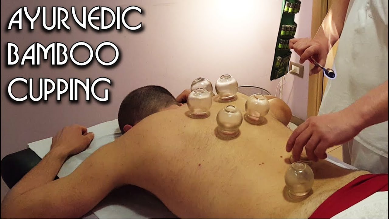 💆 Relaxing Ayurvedic Decontracting with Bamboo and Fire Cupping - ASMR no talking