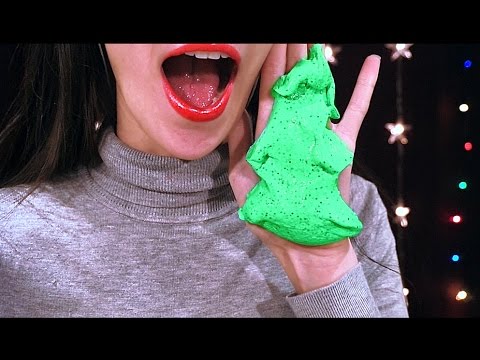 ASMR Slime Recipe, Glitter, Poking 🎄 Christmas Themed 🎅🏻