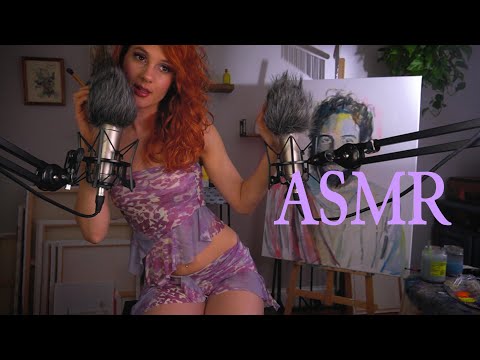 Soft ASMR Kisses 💜 / MOUTH SOUNDS/Personal Attention / PAINTING 🎨