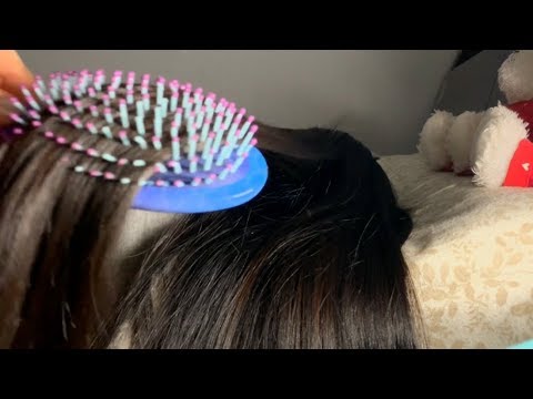 ASMR Brushing Out Knots, Hair Brushing in Sections, HAIR CASCADE, Braids, Scalp Tiingles!! 💆🏻