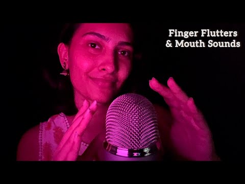 ASMR Pure FINGER FLUTTERS & HAND MOVEMENTS in Low Light (with Mouth Sounds & layered triggers)