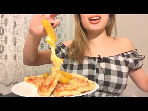 Pizza & Cheesy Mozzarella Sticks (ASMR 'Excessive' Eating Sounds)