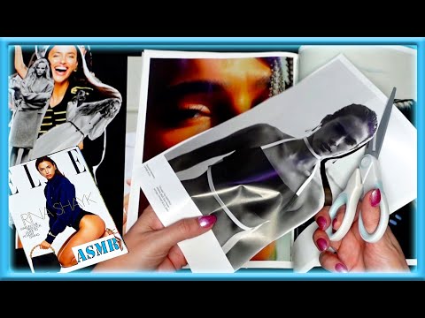 ASMR | Cutting Pictures Out Of Magazine - Page Turning - Scissors - Paper Sounds - No Talking