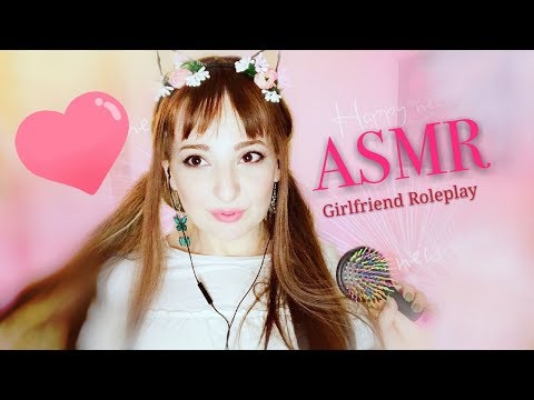 ASMR Girlfriend Brushing Hair, Kiss, I Love You 💘 Roleplay