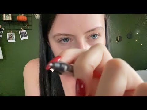 ASMR drawing on your face to help you fall asleep 😴 (personal attention/clicky whispers)