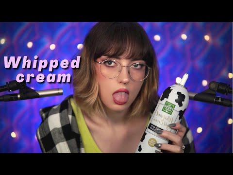 ASMR whipped cream mouth sounds & rambles