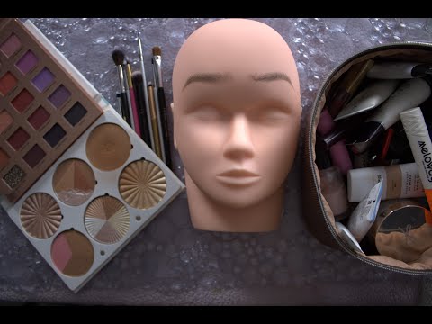 ASMR Sunset Glow Makeup on Mannequin Head + Scrubbing it off
