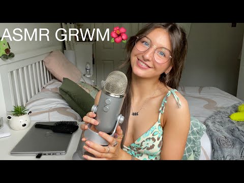 ASMR GRWM 🩵🌺 With my new mic!