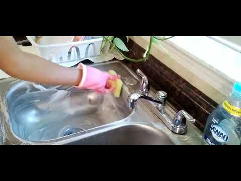 🧽ASMR FRIDAY MORNING SINK CLEANING #asmr #scrubbing #watersounds #cleaning #subscribe ❤