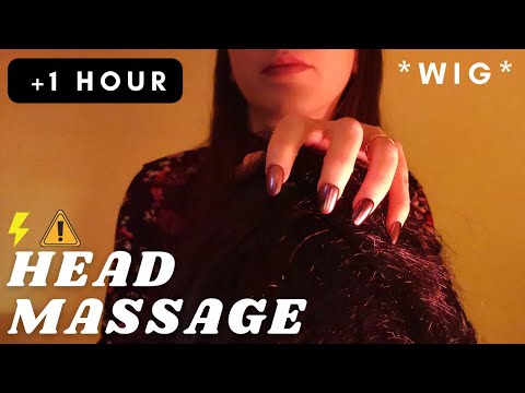 ASMR - 1 HOUR FAST and AGGRESSIVE SCALP SCRATCHING MASSAGE | tingly WIG scratching  | No talking
