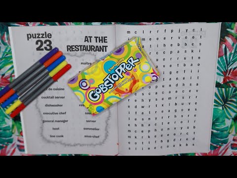 GOBSTOPPERS WORD SEARCH AT THE RESTAURANT ASMR EATING SOUNDS