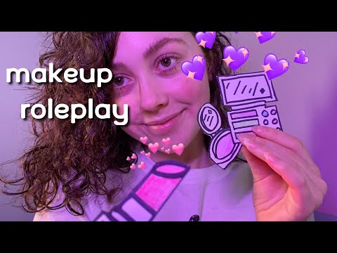 1 minute ASMR-doing YOUR makeup with PAPER PRODUCTS (personal attention and layered sounds)