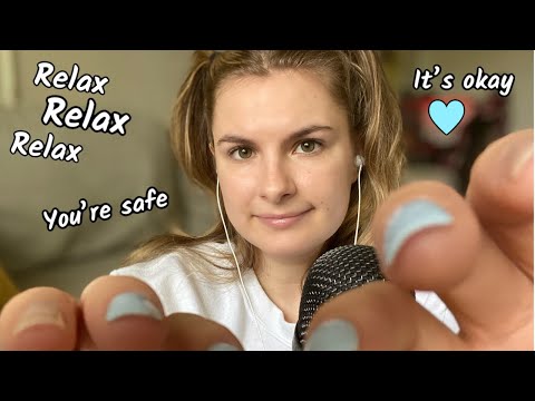 ASMR | Repeating Relax, It’s Okay, You’re Safe (positive affirmations, face pressing/brushing)♥️♥️