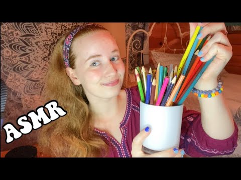 ASMR Rummaging through colored pencils ✏️ ✨