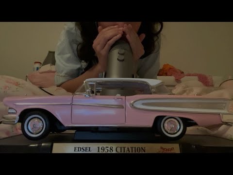 ASMR Explaining my 1958 Edsel soft spoken with visual triggers and tapping ( dim screen )