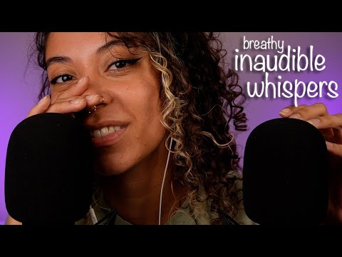*BREATHY INAUDIBLE WHISPERS* Close, Ear to Ear Inaudible + Gentle Triggers ~ ASMR