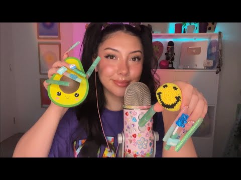 ASMR build up tapping w/ 3 inch press on nails, squishy & hacky sacks | ASMR Moonlit Butterfly’s CV
