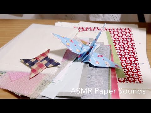 [囁き声-ASMR] 折り紙、紙の音 / Paper Sounds, Origami, Crinkling, Whispering