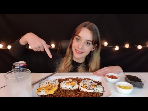 [MUKBANG ASMR] BLACK BEAN NOODLES (먹방 짜장면) Fried Eggs, Pickled Radish & Kimchi | REAL SOUND