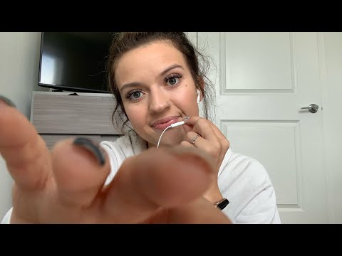 ASMR| FACE TRACING/ EAR NIBBLES/ INAUDIBLE WHISPERING ON APPLE MIC
