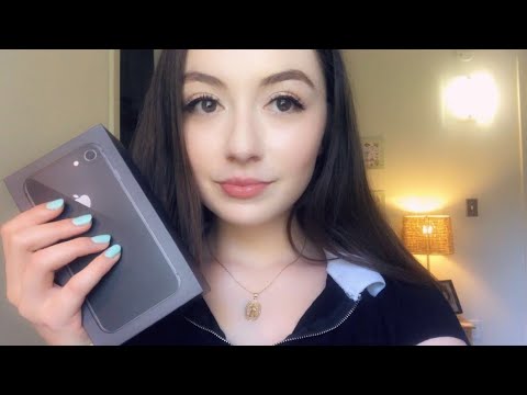 ASMR Tingly iPhone Unboxing (mouth sounds, crinkles, tapping, whispers)